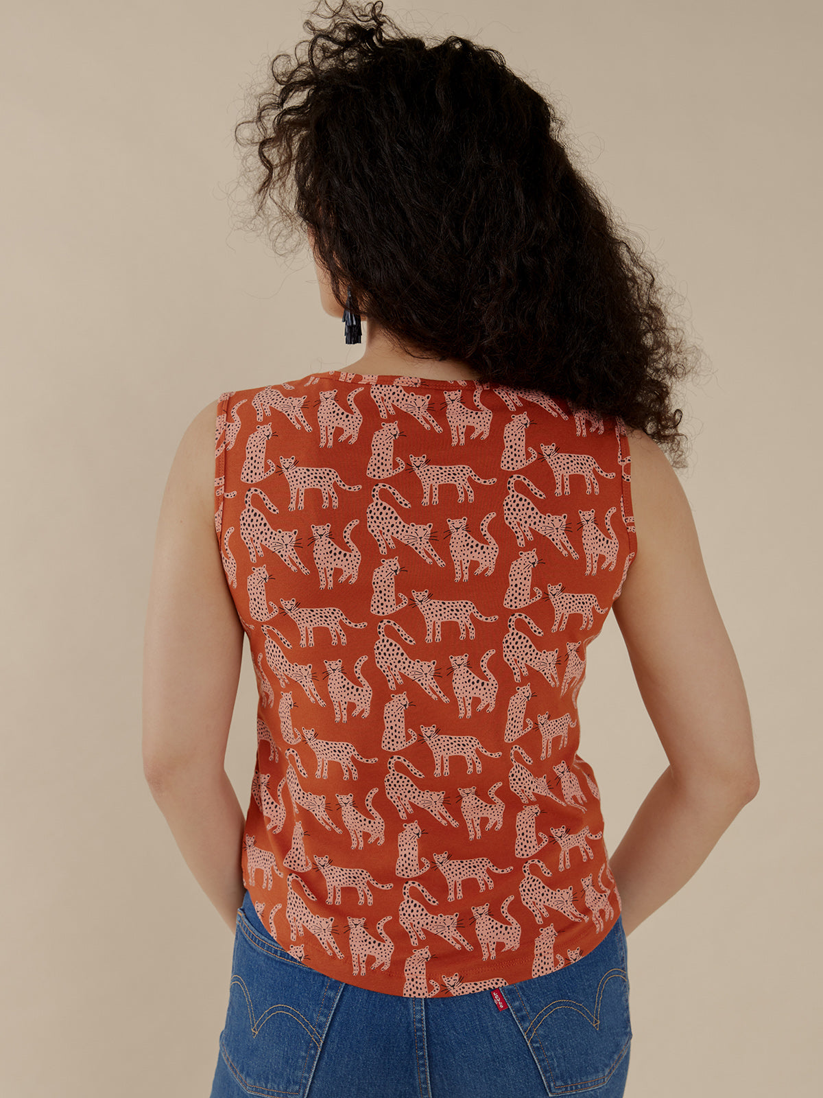 Millie Muscle Tee - Leopard Sienna - Image 6