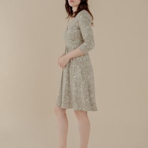 Callie 3/4 Sleeve Wrap Dress - Field Taupe - Image 2