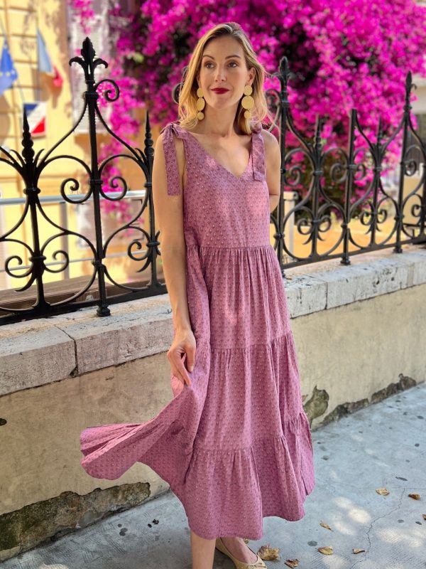 Lorelei Tiered Dress - Purple Buds