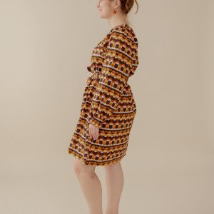 Alexis Long Sleeve Mini Dress - Circle Stripe Desert - Image 3