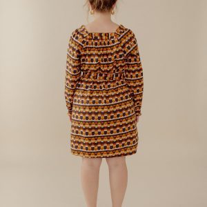 Alexis Long Sleeve Mini Dress - Circle Stripe Desert - Image 4