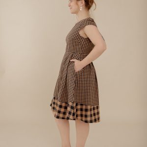 Devonshire Dress - Black and Tan Small Gingham - Image 3