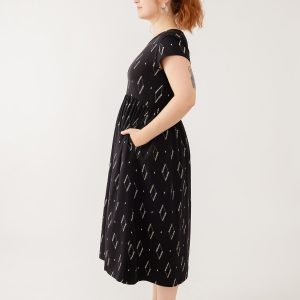Logan Midi Dress - Diamond Vine Black - Image 3