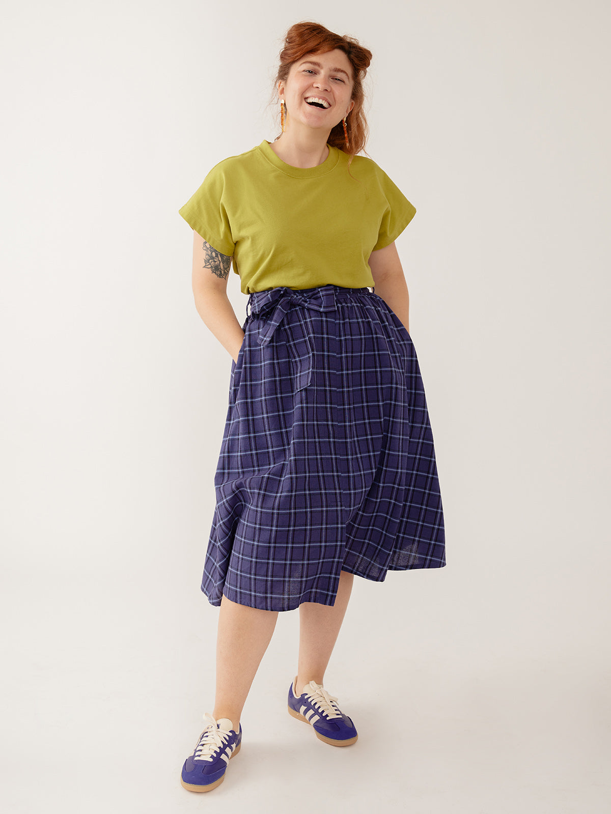 Laci Skirt - Indigo Plaid - Image 1