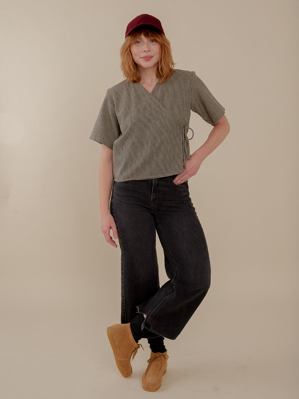 Winona Wrap Top - Houndstooth - Image 2