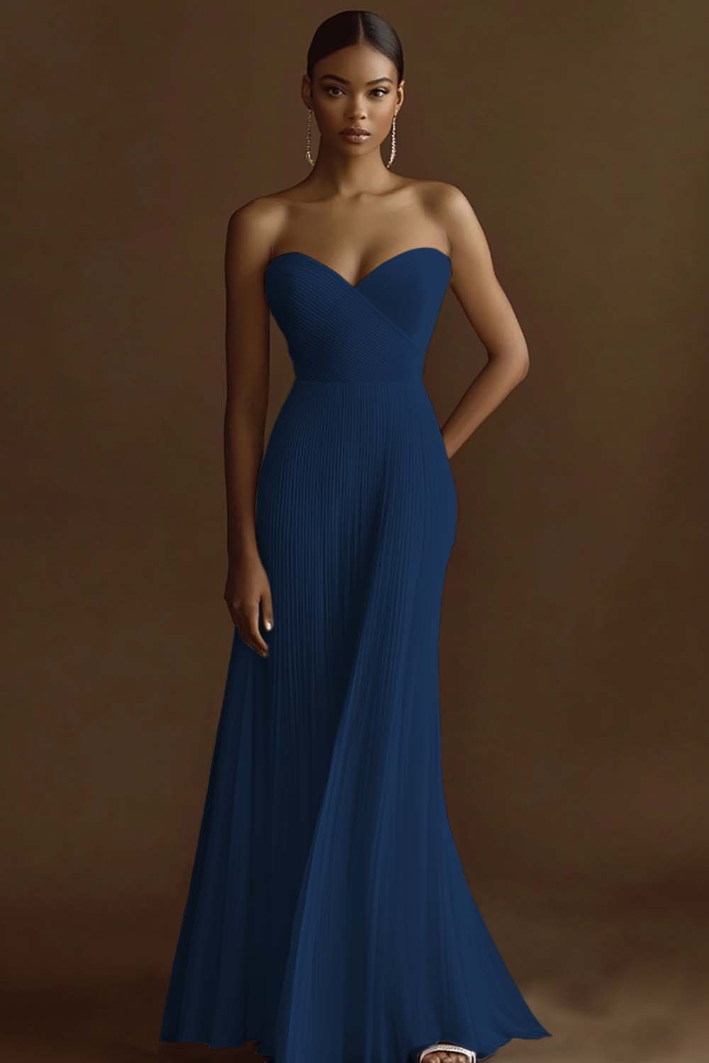 Strapless Ivory Pleated Engagement Dress - Image 7