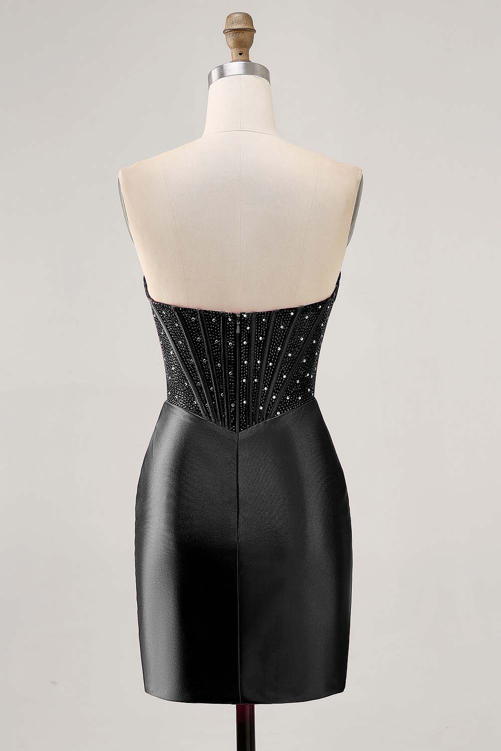 Strapless Fuchsia Corset Homecoming Dress with Beading - Image 10