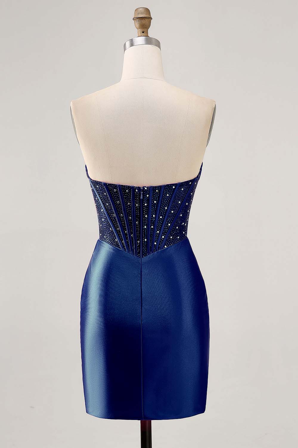Strapless Fuchsia Corset Homecoming Dress with Beading - Image 16