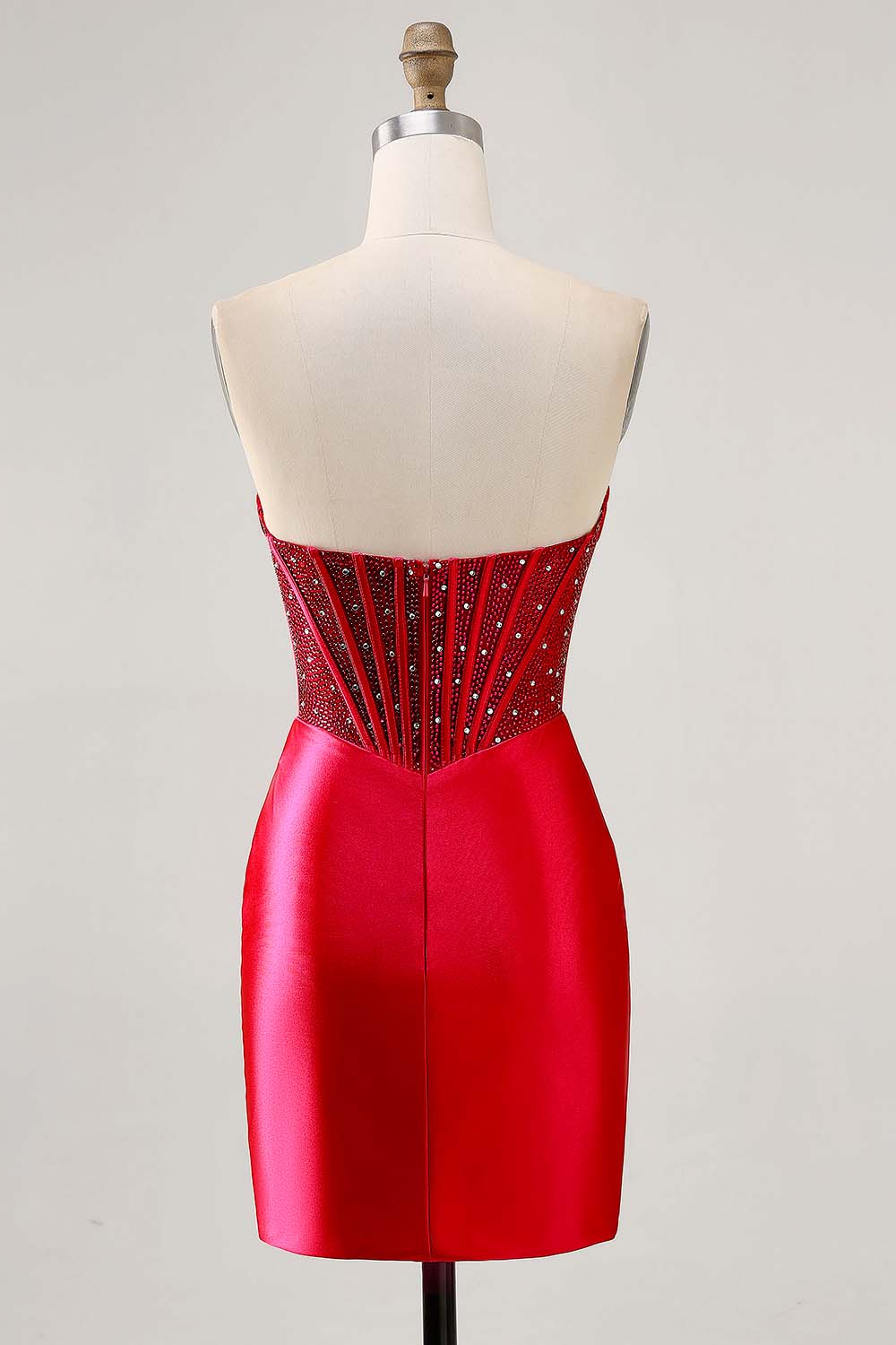 Strapless Fuchsia Corset Homecoming Dress with Beading - Image 20