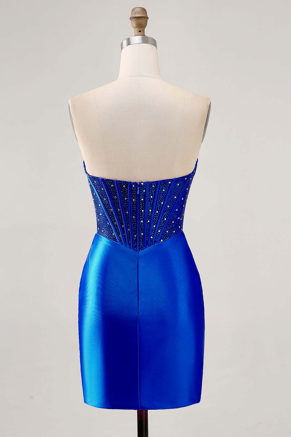 Strapless Fuchsia Corset Homecoming Dress with Beading - Image 22