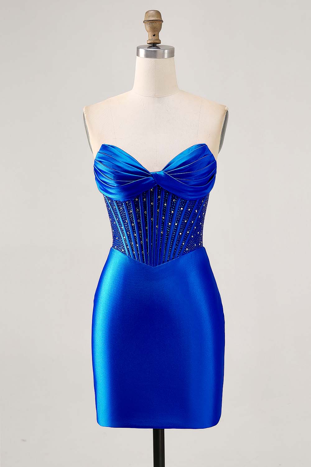 Strapless Fuchsia Corset Homecoming Dress with Beading - Image 21